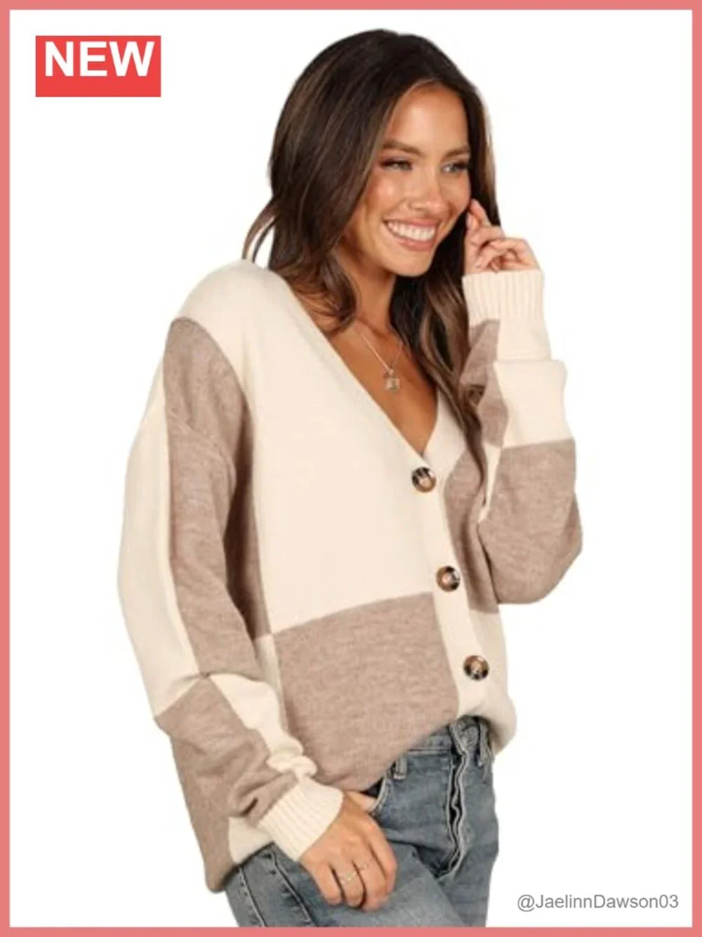 Petal & Pup Millie Large Check Cardigan Button Down Long Sleeve V-Neck